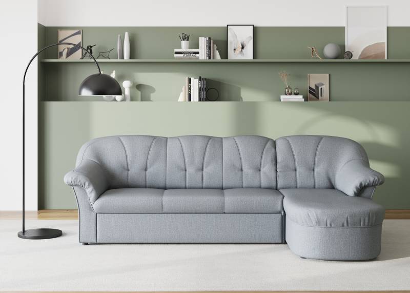 DOMO collection Ecksofa »Pegnitz, elegante Rückensteppung, kompakte Stellmasse 238/141cm, L-Form«, wahlweise mit Bettfunktion von DOMO collection