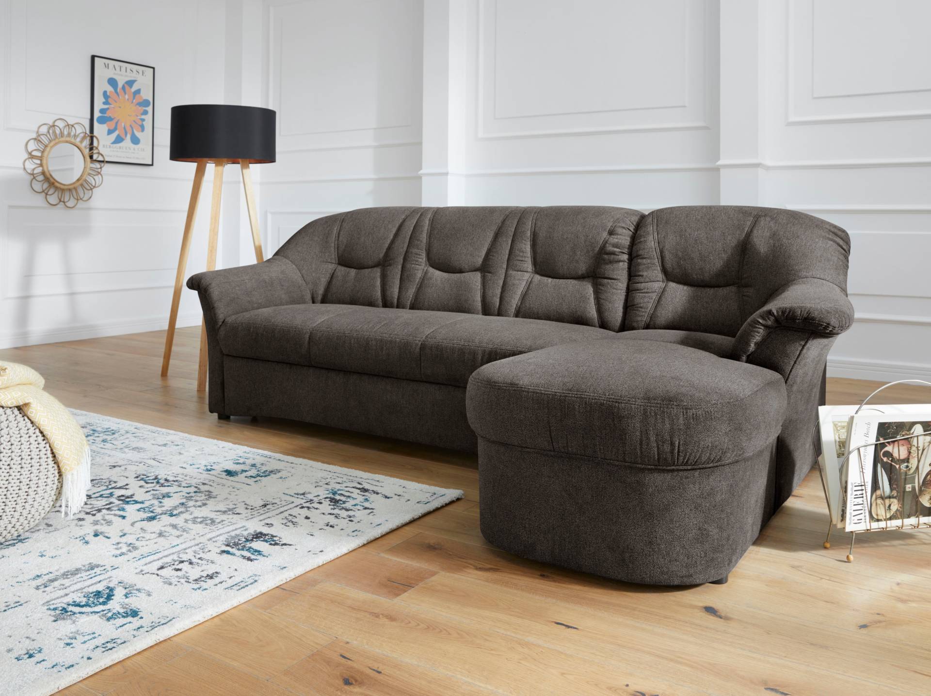 DOMO collection Ecksofa »Sarafina zeitlos und komfortabel, optional mit Federkern, L-Form«, wahlweise mit Bettfunktion von DOMO collection
