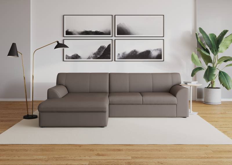 DOMO collection Ecksofa »Topper, elegant und zeitlos, kompaktes Stellmass 245/155cm, L-Form«, mit Recamiere, wahlweise mit Schlaffunktion von DOMO collection