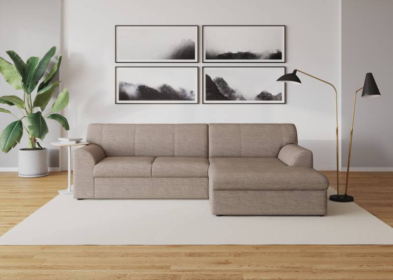 DOMO collection Ecksofa »Topper, elegant und zeitlos, kompaktes Stellmass 245/155cm, L-Form«, mit Recamiere, wahlweise mit Schlaffunktion von DOMO collection
