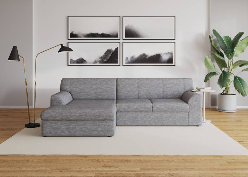 DOMO collection Ecksofa »Topper, elegant und zeitlos, kompaktes Stellmass 245/155cm, L-Form«, mit Recamiere, wahlweise mit Schlaffunktion von DOMO collection