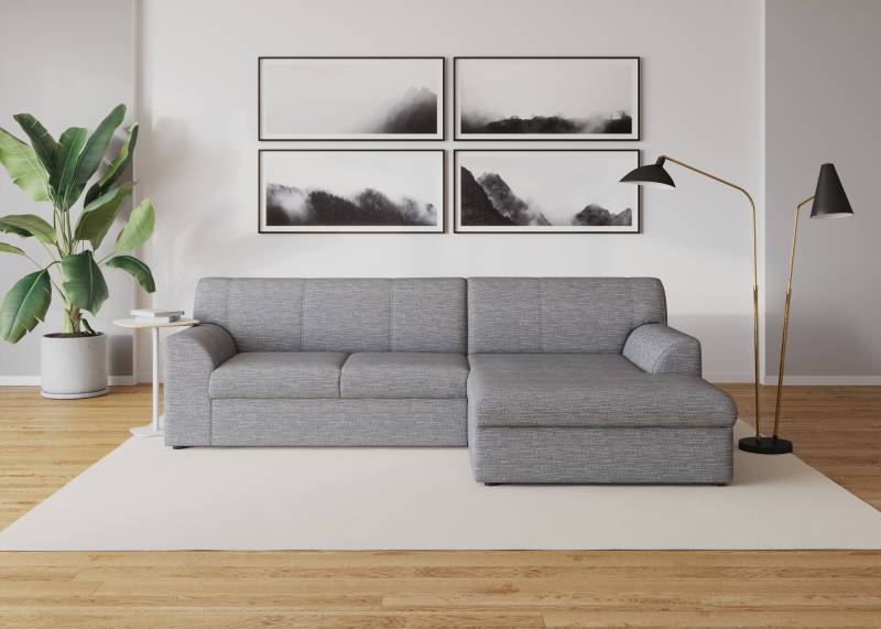 DOMO collection Ecksofa »Topper, elegant und zeitlos, kompaktes Stellmass 245/155cm, L-Form«, mit Recamiere, wahlweise mit Schlaffunktion von DOMO collection