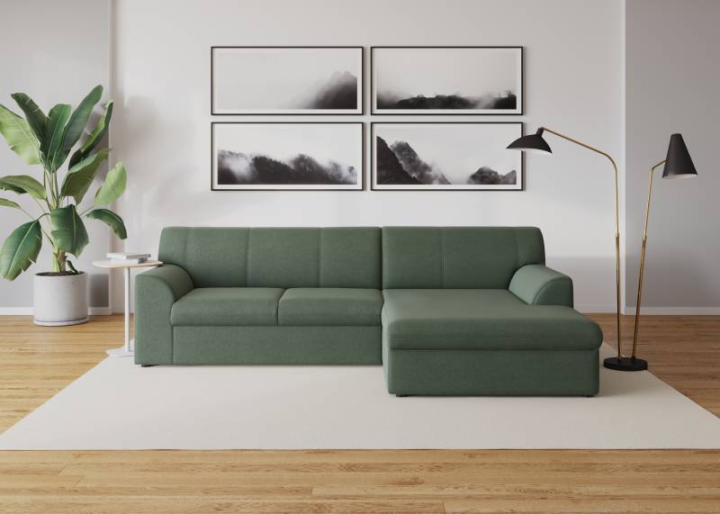 DOMO collection Ecksofa »Topper, elegant und zeitlos, kompaktes Stellmass 245/155cm, L-Form«, mit Recamiere, wahlweise mit Schlaffunktion von DOMO collection