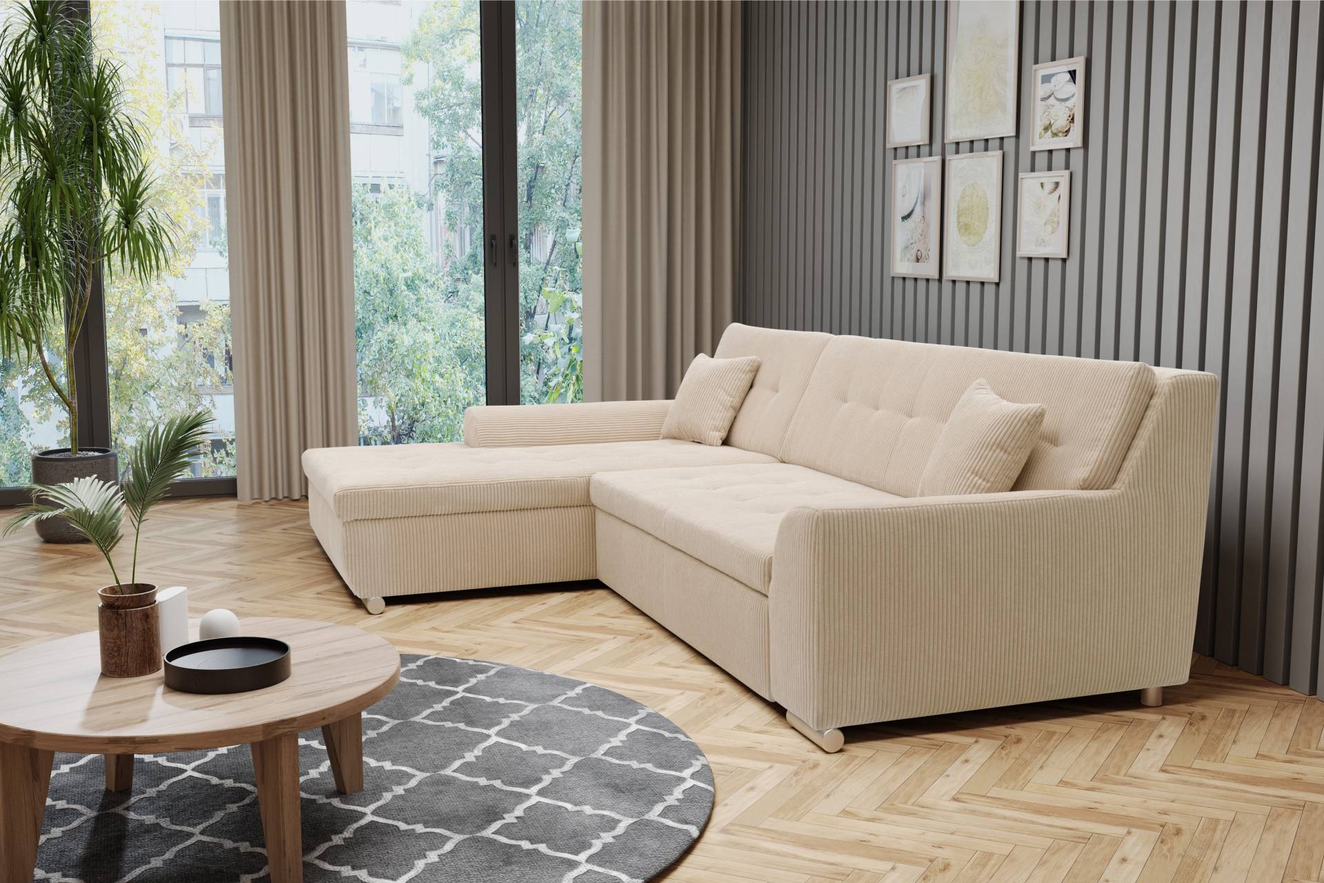 DOMO collection Ecksofa Treviso, wahlweise mit Bettfunktion, incl. Zierkissen von DOMO collection