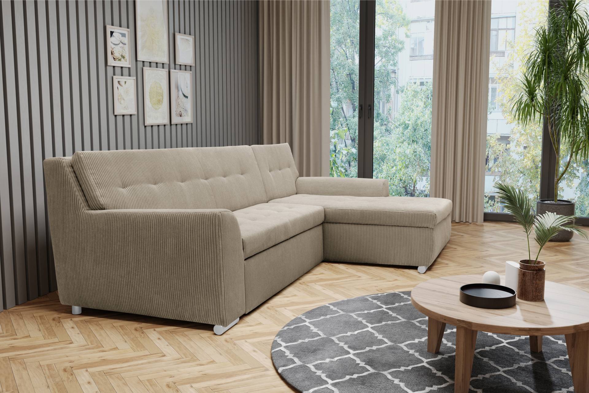 DOMO collection Ecksofa Treviso, wahlweise mit Bettfunktion, incl. Zierkissen von DOMO collection