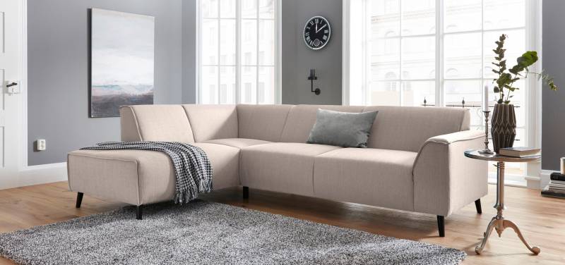 DOMO collection Ecksofa »Amora, inklusive komfortablem Federkern für mehr Sitzkomfort, L-Form«, mit Ottomane, elegant und zeitlos, bequem, Komfortsitzhöhe 47cm von DOMO collection