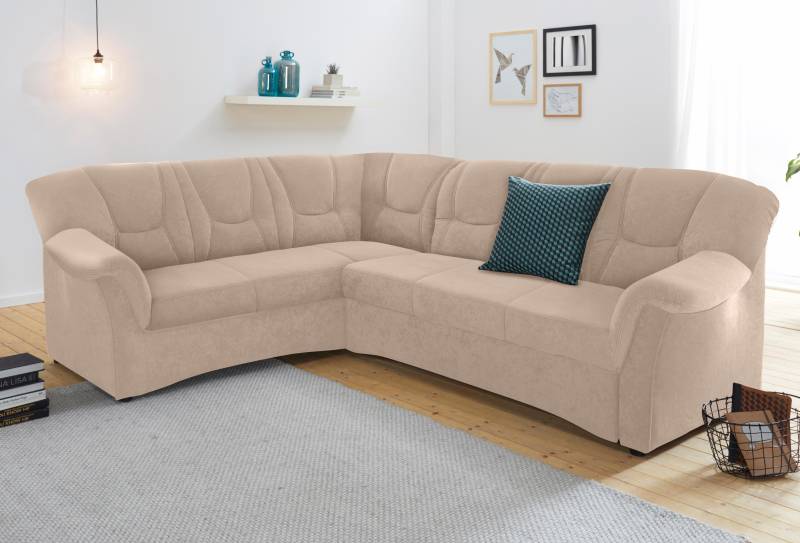 DOMO collection Ecksofa »Sarafina zeitlos und komfortabel, optional mit Federkern, L-Form«, wahlweise mit Bettfunktion von DOMO collection
