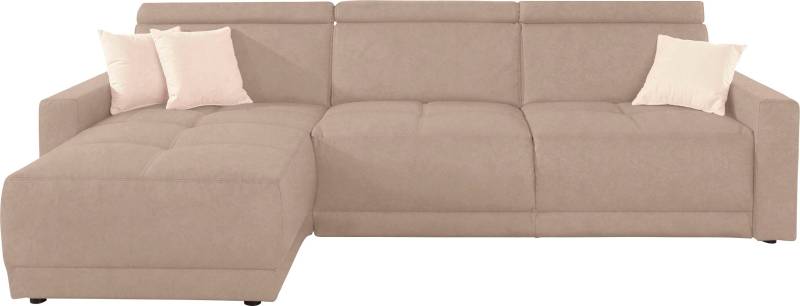 DOMO collection Ecksofa »Ava mit moderner Sitzheftung & toller Doppelnaht, komfortabel, L-Form«, mit Recamiere, inkl. Federkern, wahlweise mit Kopfteilverstellungen von DOMO collection