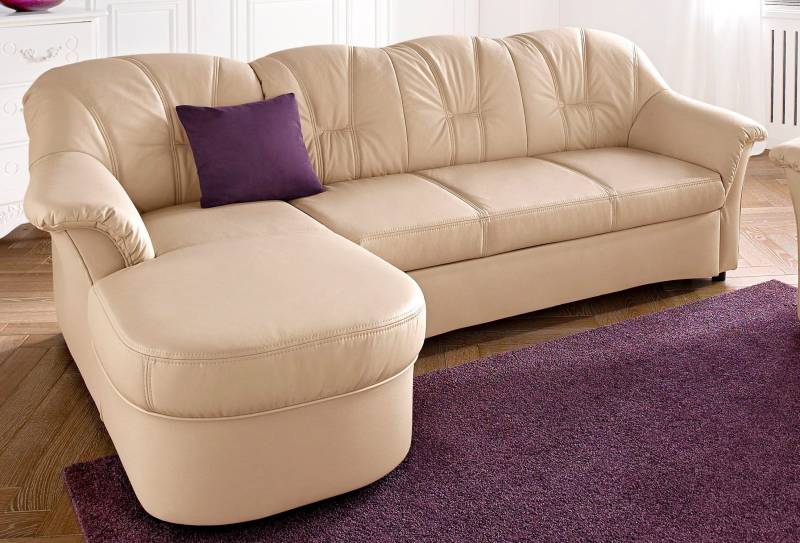DOMO collection Ecksofa »Flores Schlafsofa, B/T/H: 233/142/86 cm, L-Form«, wahlweise mit Bettfunktion, wahlweise mit Federkern, auch in Leder von DOMO collection