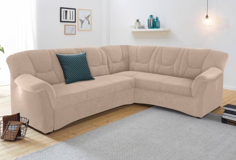 DOMO collection Ecksofa »Sarafina zeitlos und komfortabel, optional mit Federkern, L-Form«, wahlweise mit Bettfunktion von DOMO collection