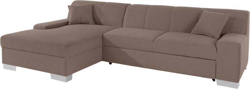 DOMO collection Ecksofa »Bero, elegant und zeitlos, flache Armlehnen, L-Form«, fester Sitzkomfort, wahlweise mit Bettfunktion von DOMO collection