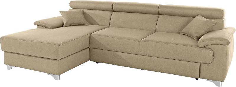 DOMO collection Ecksofa »Mira, inklusive Kopfteilverstellung für mehr Wohlfühlkomfort, L-Form«, wahlweise mit Bettfunktion und Bettkasten, elegant und modern von DOMO collection