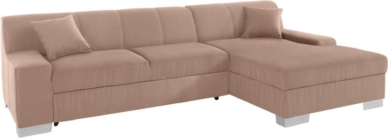DOMO collection Ecksofa »Bero, elegant und zeitlos, flache Armlehnen, L-Form«, fester Sitzkomfort, wahlweise mit Bettfunktion von DOMO collection