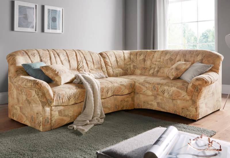 DOMO collection Ecksofa »Bahia, zeitlos und elegant, bequeme Armlehnen, L-Form«, wahlweise mit Bettfunktion von DOMO collection