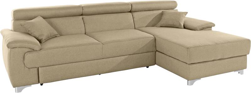 DOMO collection Ecksofa »Mira, inklusive Kopfteilverstellung für mehr Wohlfühlkomfort, L-Form«, wahlweise mit Bettfunktion und Bettkasten, elegant und modern von DOMO collection