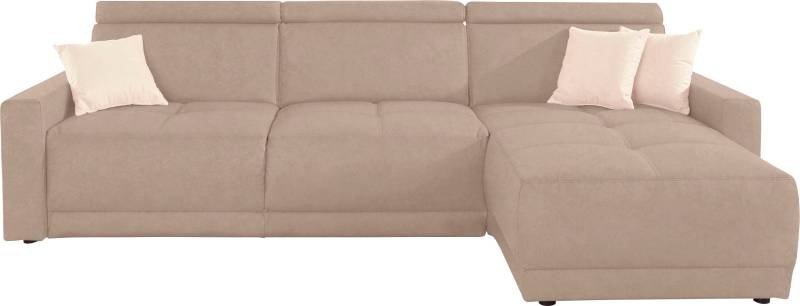 DOMO collection Ecksofa »Ava mit moderner Sitzheftung & toller Doppelnaht, komfortabel, L-Form«, mit Recamiere, inkl. Federkern, wahlweise mit Kopfteilverstellungen von DOMO collection