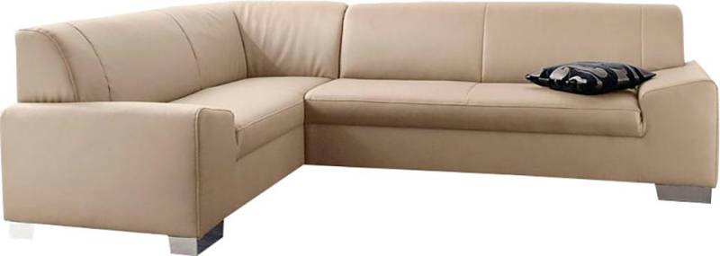 DOMO collection Ecksofa »Alisson, zeitlose Optik, flache Armlehnen, L-Form«, fester Sitzkomfort, wahlweise mit Bettfunktion von DOMO collection