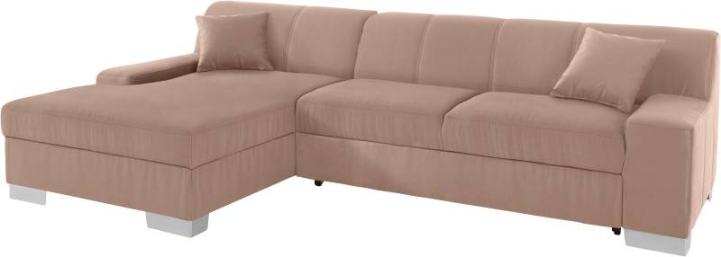 DOMO collection Ecksofa »Bero, elegant und zeitlos, flache Armlehnen, L-Form«, fester Sitzkomfort, wahlweise mit Bettfunktion von DOMO collection