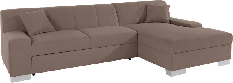 DOMO collection Ecksofa »Bero, elegant und zeitlos, flache Armlehnen, L-Form«, fester Sitzkomfort, wahlweise mit Bettfunktion von DOMO collection
