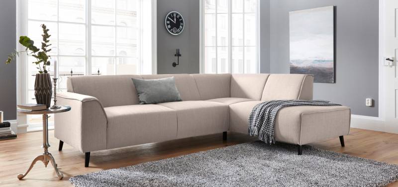 DOMO collection Ecksofa »Amora, inklusive komfortablem Federkern für mehr Sitzkomfort, L-Form«, mit Ottomane, elegant und zeitlos, bequem, Komfortsitzhöhe 47cm von DOMO collection