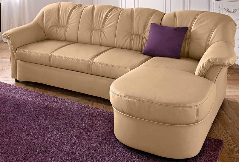 DOMO collection Ecksofa »Flores Schlafsofa, B/T/H: 233/142/86 cm, L-Form«, wahlweise mit Bettfunktion, wahlweise mit Federkern, auch in Leder von DOMO collection