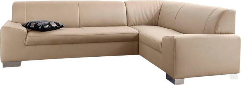 DOMO collection Ecksofa »Alisson, zeitlose Optik, flache Armlehnen, L-Form«, fester Sitzkomfort, wahlweise mit Bettfunktion von DOMO collection