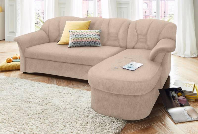 DOMO collection Ecksofa »Elva, zeitlose Formensprache, elegante Rückensteppung, L-Form«, wahlweise mit Bettfunktion und Federkern von DOMO collection