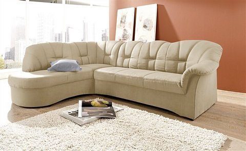 DOMO collection Ecksofa »Papenburg, zeitlose Rückensteppung, elegante Armlehne, L-Form«, mit Ottomane, wahlweise mit Bettfunktion von DOMO collection