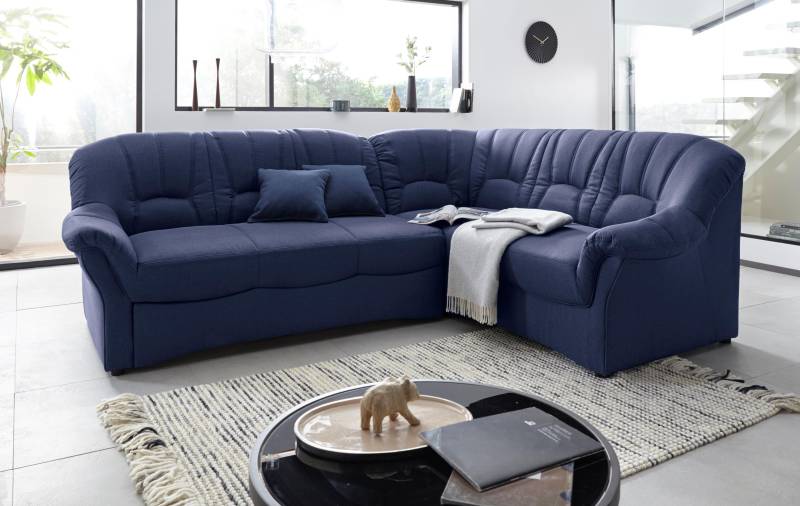 DOMO collection Ecksofa »Bahia, zeitlos und elegant, bequeme Armlehnen, L-Form«, wahlweise mit Bettfunktion von DOMO collection