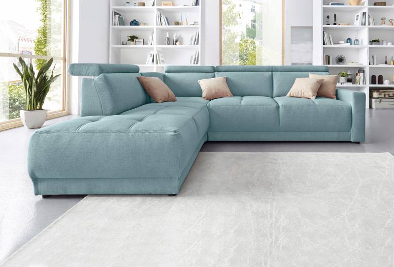 DOMO collection Ecksofa »Ava, moderne Sitzheftung mit toller Doppelnaht, komfortabel, L-Form«, mit Ottomane, inkl. Federkern, wahlweise mit Kopfteilverstellungen von DOMO collection