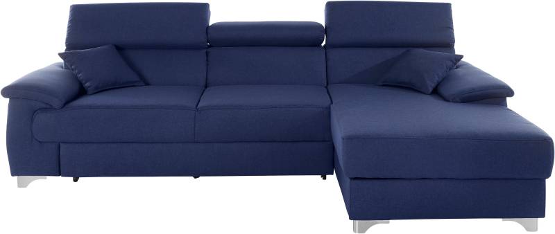DOMO collection Ecksofa »Mira, inklusive Kopfteilverstellung für mehr Wohlfühlkomfort, L-Form«, wahlweise mit Bettfunktion und Bettkasten, elegant und modern von DOMO collection