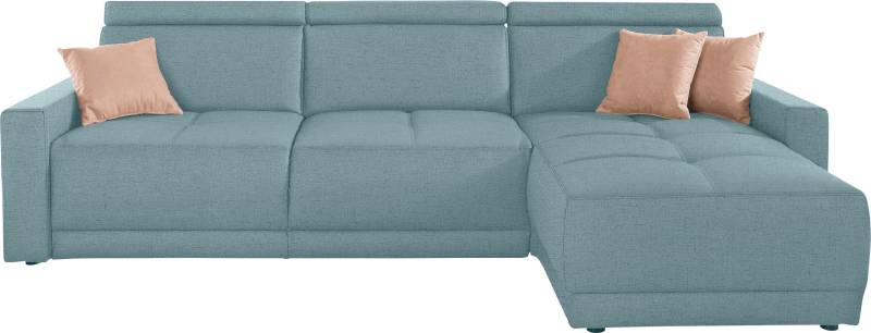 DOMO collection Ecksofa »Ava mit moderner Sitzheftung & toller Doppelnaht, komfortabel, L-Form«, mit Recamiere, inkl. Federkern, wahlweise mit Kopfteilverstellungen von DOMO collection