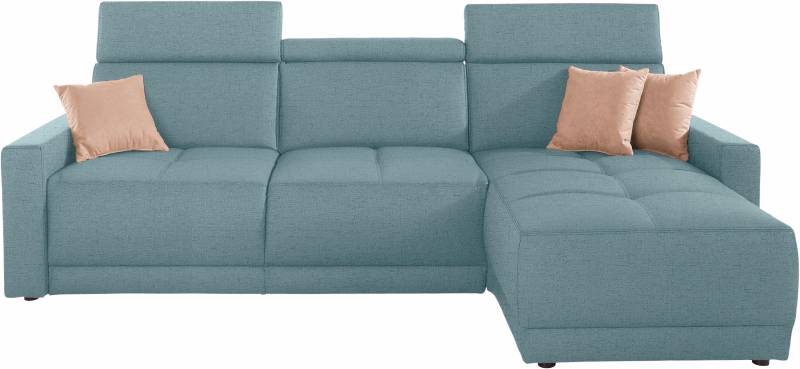DOMO collection Ecksofa »Ava mit moderner Sitzheftung & toller Doppelnaht, komfortabel, L-Form«, mit Recamiere, inkl. Federkern, wahlweise mit Kopfteilverstellungen von DOMO collection