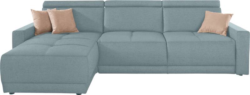 DOMO collection Ecksofa »Ava mit moderner Sitzheftung & toller Doppelnaht, komfortabel, L-Form«, mit Recamiere, inkl. Federkern, wahlweise mit Kopfteilverstellungen von DOMO collection