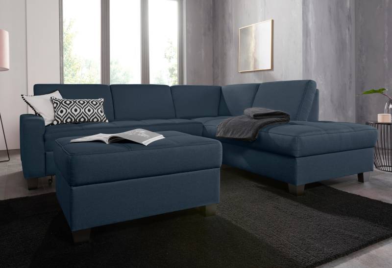 DOMO collection Ecksofa »Florentina zeitlos und elegant, Sitznähte als Designelement, L-Form«, wahlweise mit Bettfunktion, mit Kontrastnaht, Komfortsitzhöhe 47cm von DOMO collection