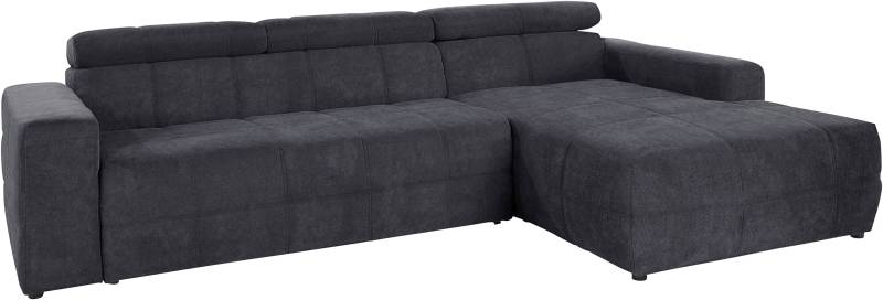 DOMO collection Ecksofa »Brandon Sitzbelastung 140 kg, grosse Ausführung, B/T/H: 289/177/80 cm«, mit Kopfteilverstellung, wahlweise Sitztiefenverstellung, L-Form von DOMO collection