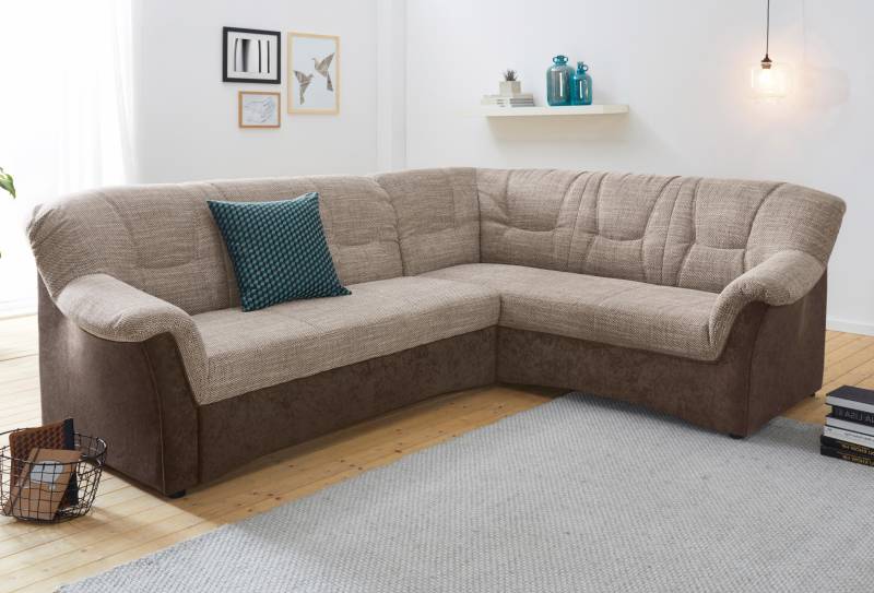 DOMO collection Ecksofa »Sarafina zeitlos und komfortabel, optional mit Federkern, L-Form«, wahlweise mit Bettfunktion von DOMO collection