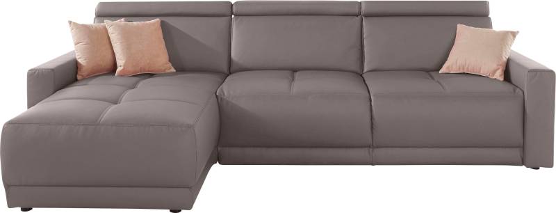 DOMO collection Ecksofa »Ava mit moderner Sitzheftung & toller Doppelnaht, komfortabel, L-Form«, mit Recamiere, inkl. Federkern, wahlweise mit Kopfteilverstellungen von DOMO collection