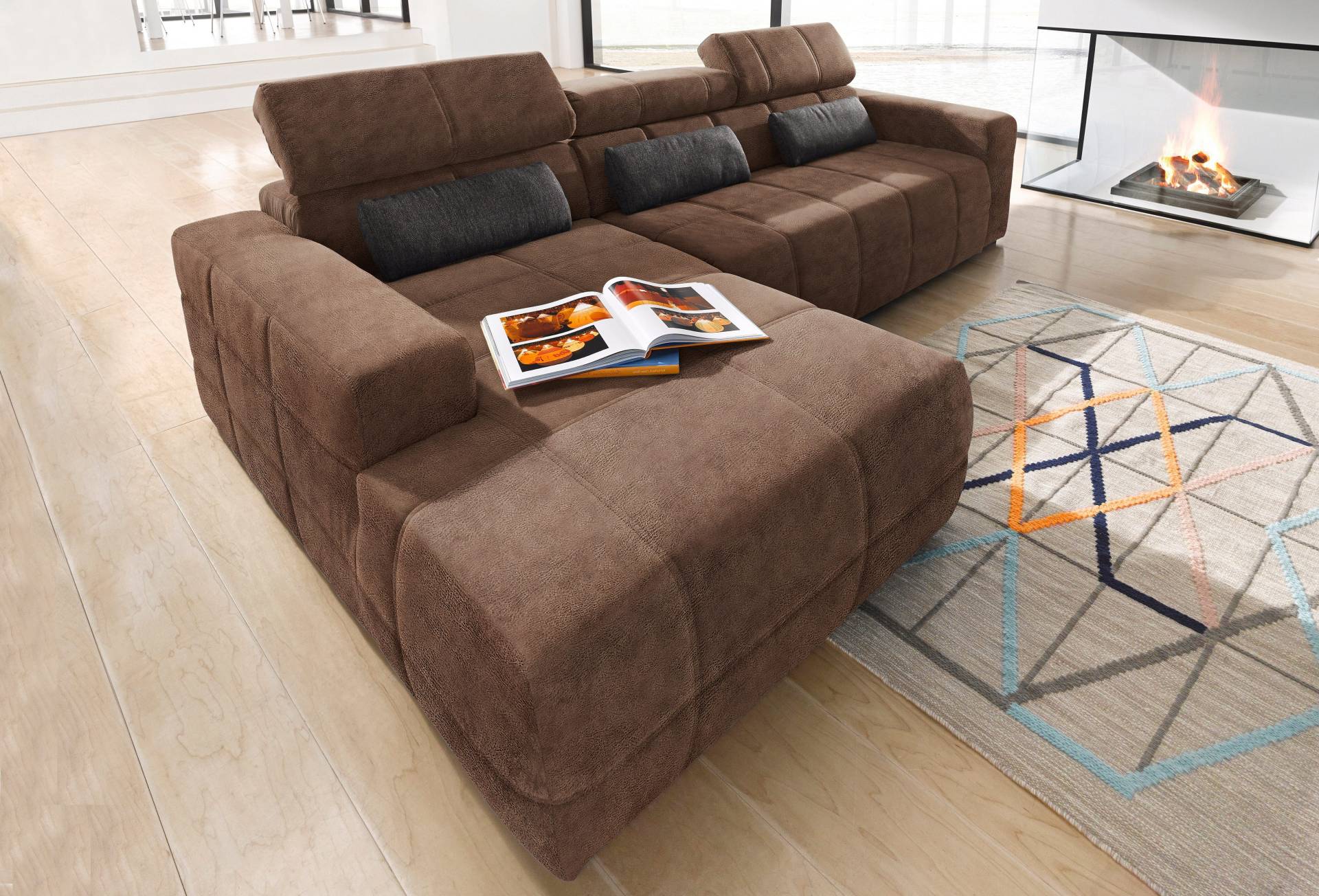 DOMO collection Ecksofa »Brandon Sitzbelastung 140 kg, grosse Ausführung, B/T/H: 289/177/80 cm«, mit Kopfteilverstellung, wahlweise Sitztiefenverstellung, L-Form DOMO collection Ecksofa »Brandon Sitzbelastung 140 kg, grosse Ausführung, B/T/H: 289/177/80 cm«, mit Kopfteilverstellung, wahlweise Sitztiefenverstellung, L-Form von DOMO collection