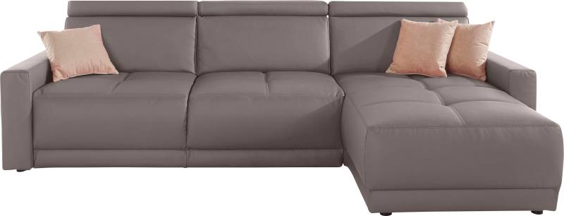 DOMO collection Ecksofa »Ava mit moderner Sitzheftung & toller Doppelnaht, komfortabel, L-Form«, mit Recamiere, inkl. Federkern, wahlweise mit Kopfteilverstellungen von DOMO collection