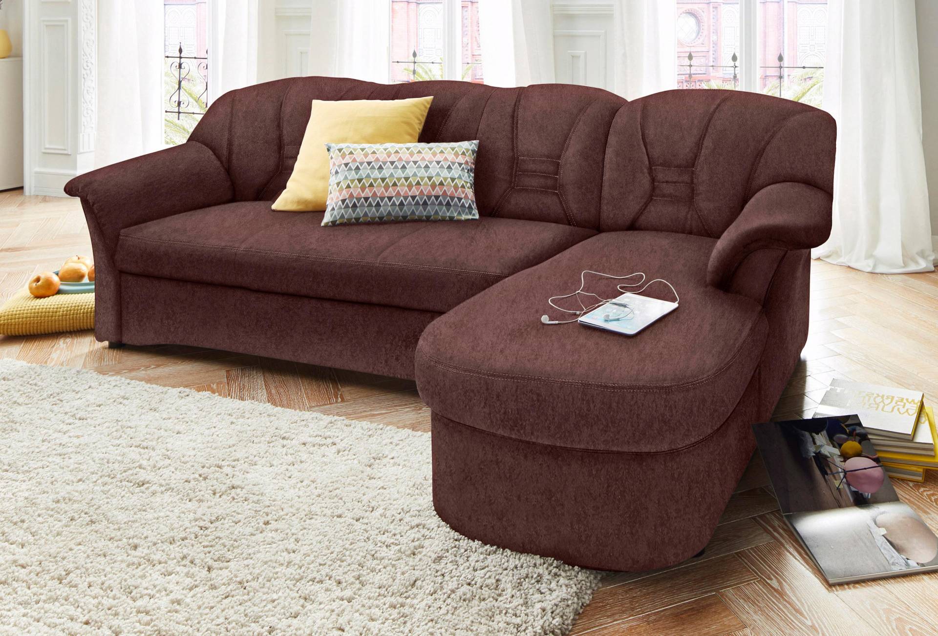 DOMO collection Ecksofa »Elva, zeitlose Formensprache, elegante Rückensteppung, L-Form«, wahlweise mit Bettfunktion und Federkern DOMO collection Ecksofa »Elva, zeitlose Formensprache, elegante Rückensteppung, L-Form«, wahlweise mit Bettfunktion und Federkern von DOMO collection