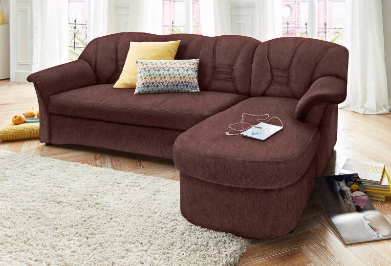 DOMO collection Ecksofa »Elva, zeitlose Formensprache, elegante Rückensteppung, L-Form«, wahlweise mit Bettfunktion und Federkern von DOMO collection