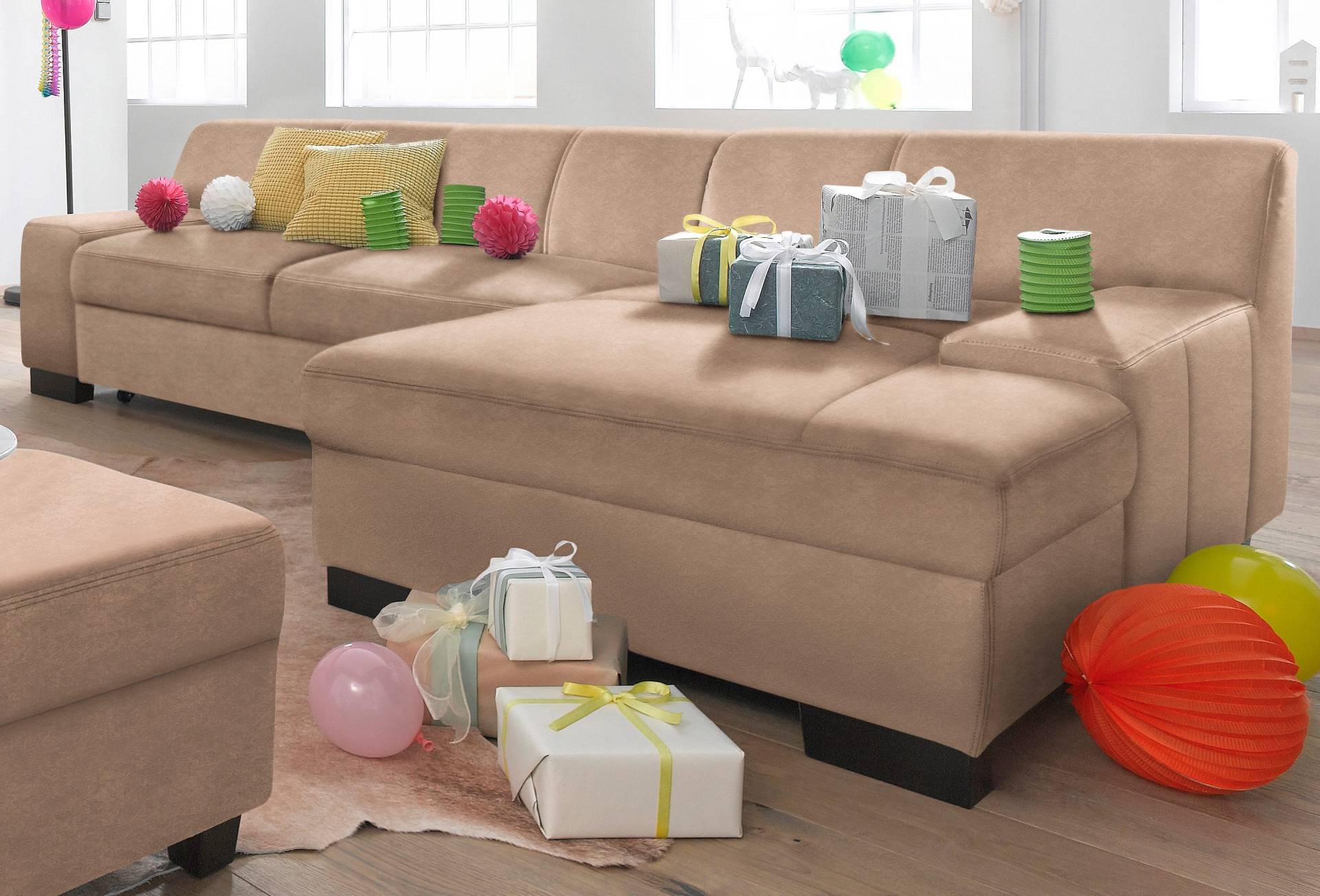 DOMO collection Ecksofa »Norma, elegant und modern, mit flachen Armlehnen, L-Form«, wahlweise mit Bettfunktion DOMO collection Ecksofa »Norma, elegant und modern, mit flachen Armlehnen, L-Form«, wahlweise mit Bettfunktion von DOMO collection