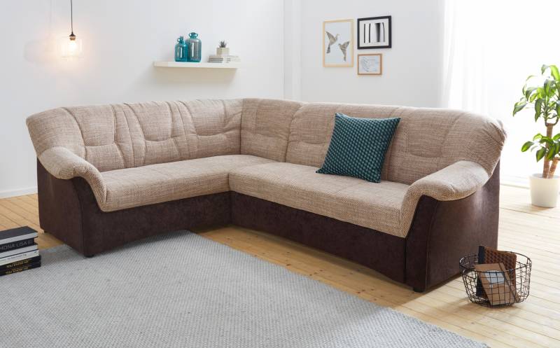 DOMO collection Ecksofa »Sarafina zeitlos und komfortabel, optional mit Federkern, L-Form«, wahlweise mit Bettfunktion von DOMO collection