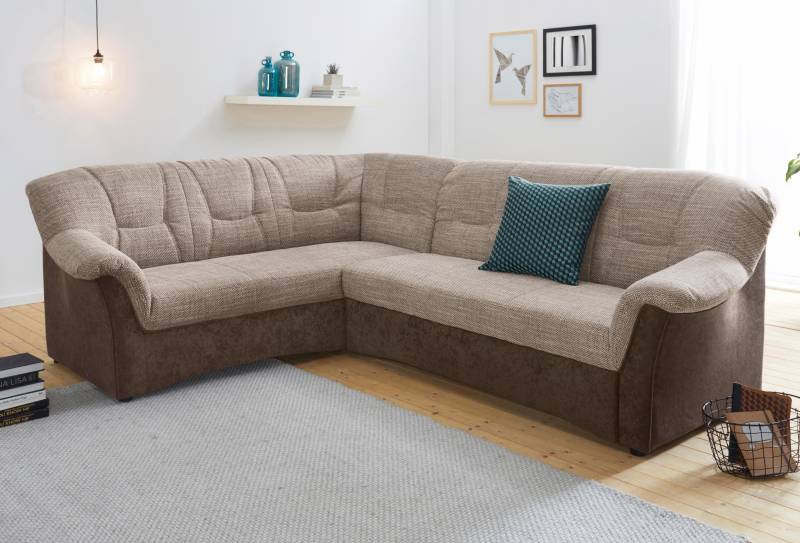 DOMO collection Ecksofa »Sarafina zeitlos und komfortabel, optional mit Federkern, L-Form«, wahlweise mit Bettfunktion von DOMO collection