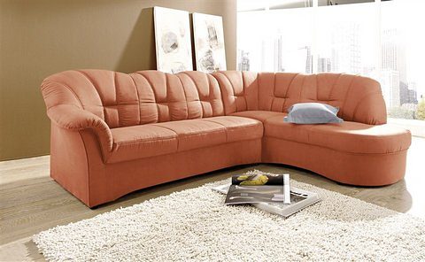DOMO collection Ecksofa »Papenburg, zeitlose Rückensteppung, elegante Armlehne, L-Form«, mit Ottomane, wahlweise mit Bettfunktion von DOMO collection