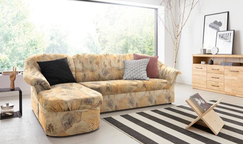 DOMO collection Ecksofa »Pegnitz, elegante Rückensteppung, kompakte Stellmasse 238/141cm, L-Form«, wahlweise mit Bettfunktion von DOMO collection