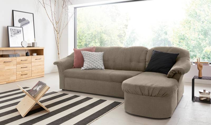 DOMO collection Ecksofa »Pegnitz, elegante Rückensteppung, kompakte Stellmasse 238/141cm, L-Form«, wahlweise mit Bettfunktion von DOMO collection