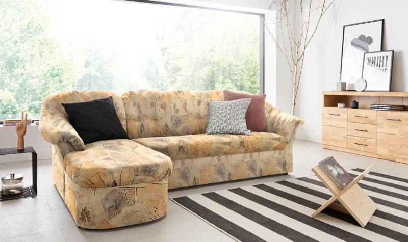 DOMO collection Ecksofa »Pegnitz, elegante Rückensteppung, kompakte Stellmasse 238/141cm, L-Form«, wahlweise mit Bettfunktion von DOMO collection