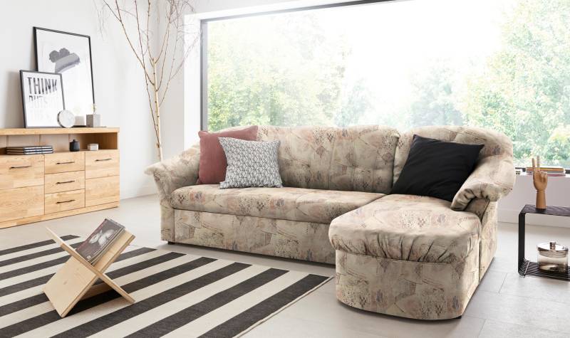DOMO collection Ecksofa »Pegnitz, elegante Rückensteppung, kompakte Stellmasse 238/141cm, L-Form«, wahlweise mit Bettfunktion von DOMO collection